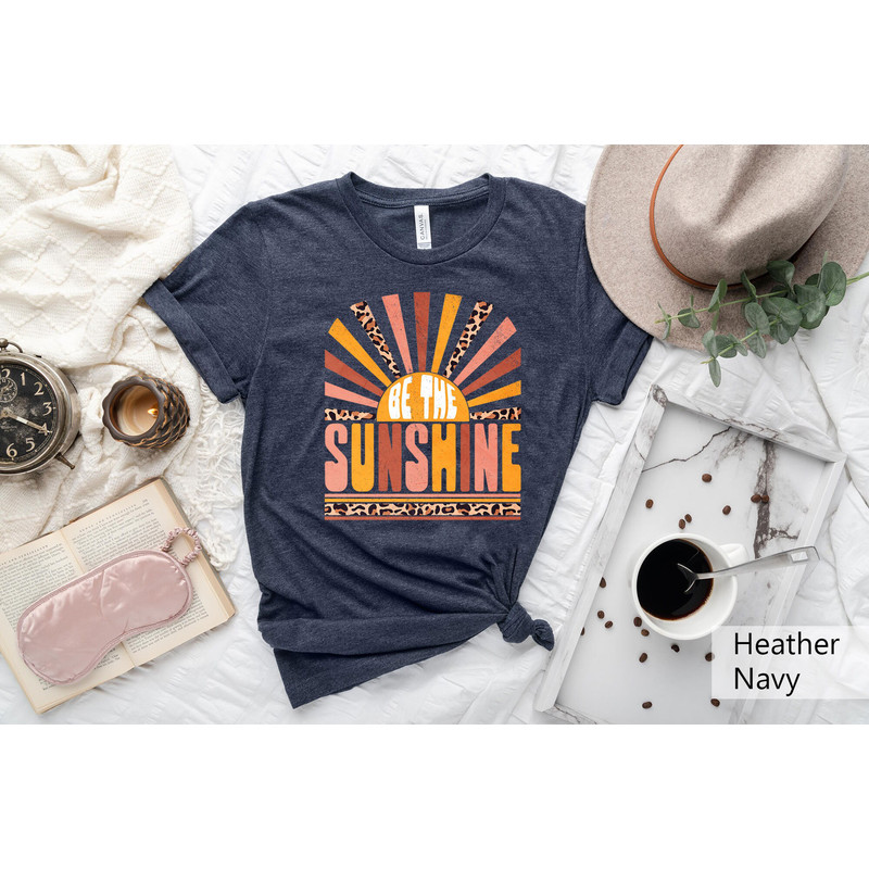 Be The Sunshine Shirt, Retro Sunshine Shirt, Leopard Shirt, Vintage Sunshine Shirt, Summer Vibe Shirt, Inspirational Shirt,Boho Summer Shirt - 2.jpg