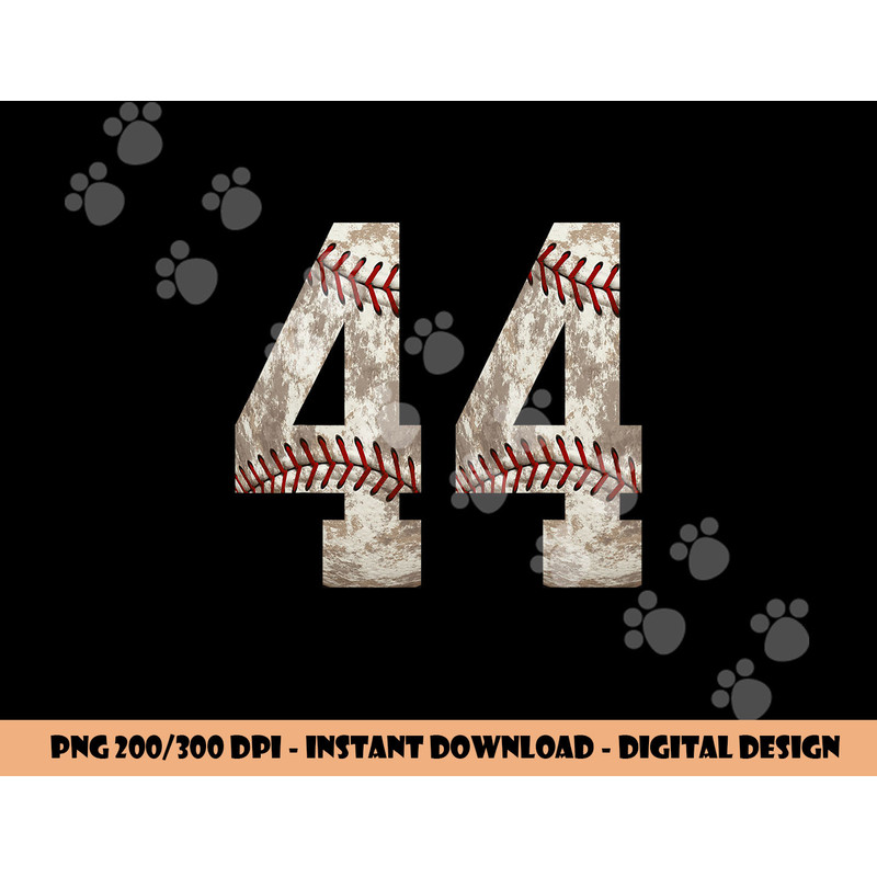 Baseball Jersey Number 44 Outfit Distressed Ball Design png, sublimation copy.jpg