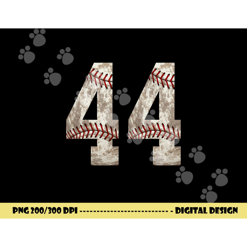 Baseball Jersey Number 44 Outfit Distressed Ball Design png, sublimation copy.jpg