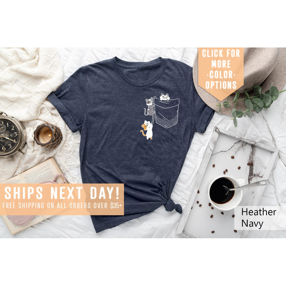 Cats In Pocket Shirt Gift For Cat Moms, Cat lover Shirt Gift, Cat Tee, Cat Aesthetic Tee, Cat Owner Shirt, Cute Cat Clothing, Pet Lover Tee - 3.jpg