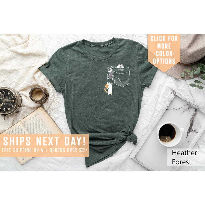 Cats In Pocket Shirt Gift For Cat Moms, Cat lover Shirt Gift, Cat Tee, Cat Aesthetic Tee, Cat Owner Shirt, Cute Cat Clothing, Pet Lover Tee - 4.jpg