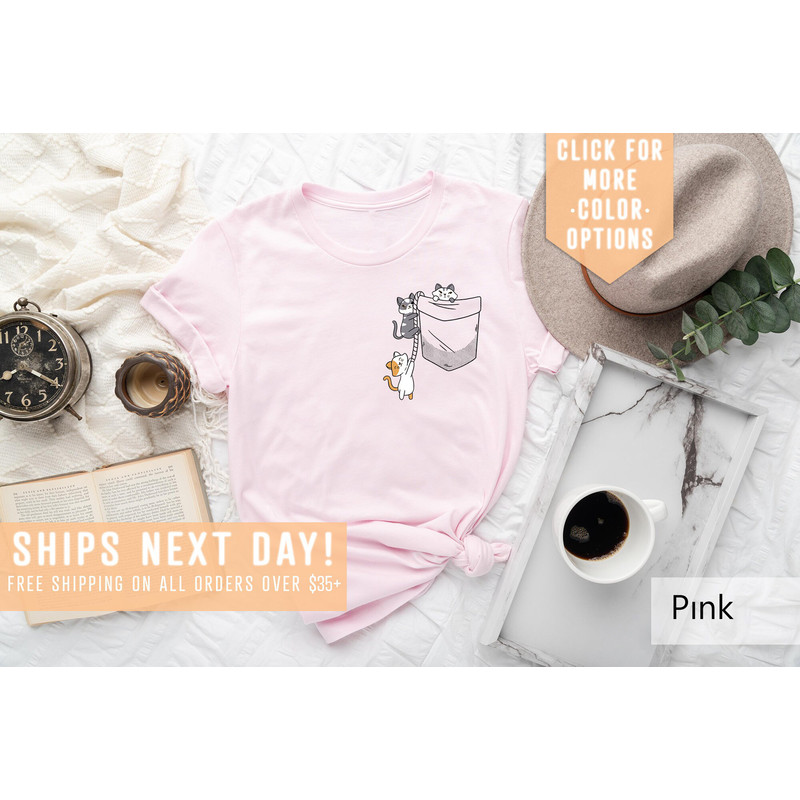 Cats In Pocket Shirt Gift For Cat Moms, Cat lover Shirt Gift, Cat Tee, Cat Aesthetic Tee, Cat Owner Shirt, Cute Cat Clothing, Pet Lover Tee - 5.jpg