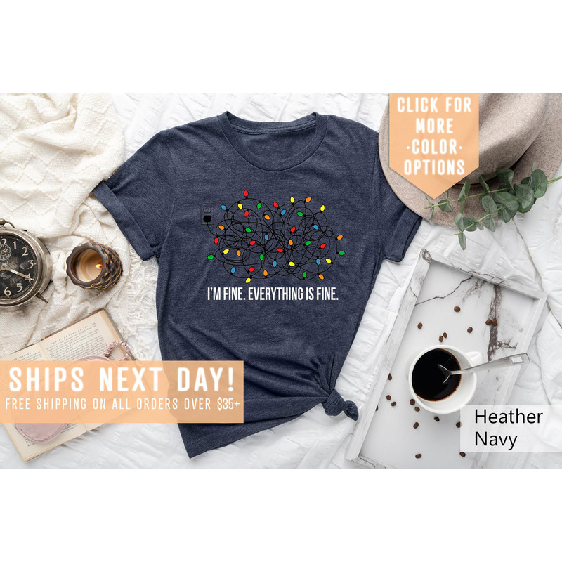 I'm Fine Everything Is Fine Shirt Gift For Introverts, Anxiety Shirt Gift For Christmas, Christmas Light Apparel, Mental Health Sweatshirt - 5.jpg