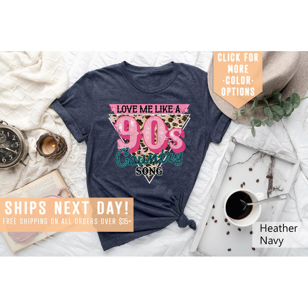 Love Me Like A 90s Country Song Shirt Gift For Country Music Lover, Leopard Western Shirt, Leopard Clothing, 90s Aesthetic, Cowgirl Shirt - 3.jpg