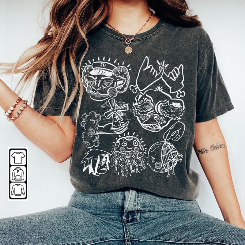 Gorillaz Doodle Art Shirt, Vintage Gorillaz Merch Tee Graphic Album Lyrics Art Sweatshirt, Retro Gorillaz Tour 2023 DA1506DT - 1.jpg