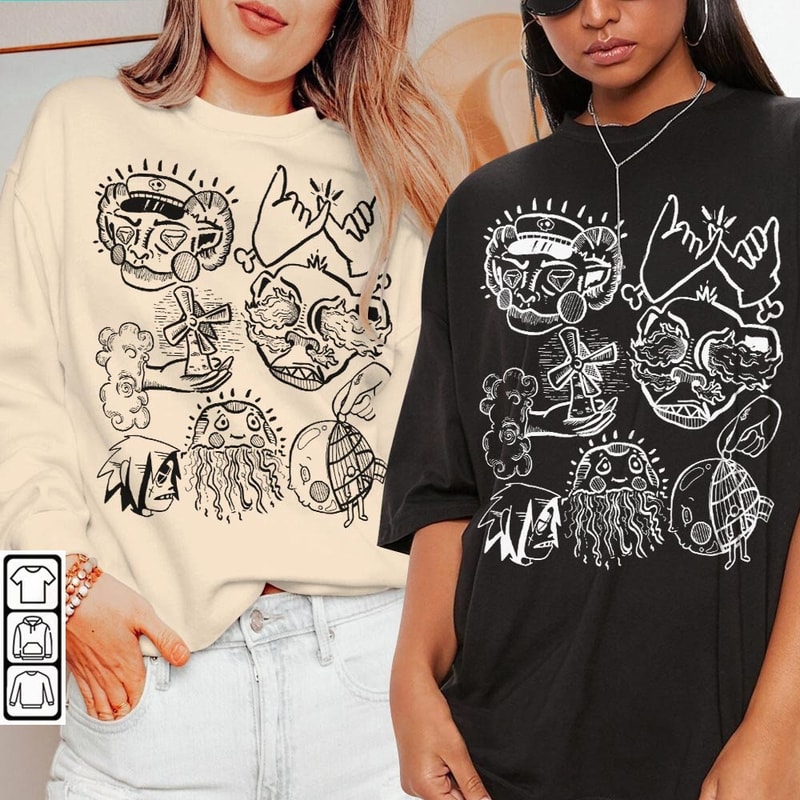 Gorillaz Doodle Art Shirt, Vintage Gorillaz Merch Tee Graphic Album Lyrics Art Sweatshirt, Retro Gorillaz Tour 2023 DA1506DT - 2.jpg