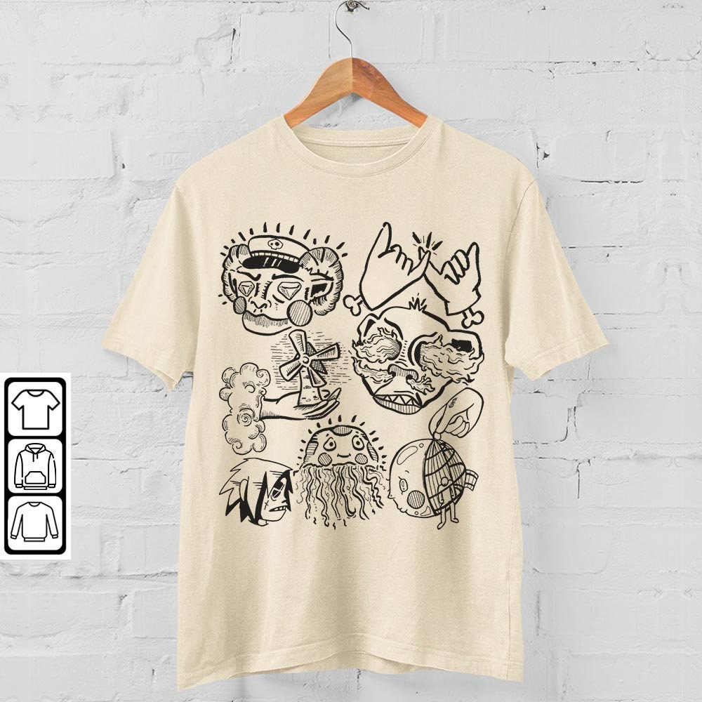 Gorillaz Doodle Art Shirt, Vintage Gorillaz Merch Tee Graphic Album Lyrics Art Sweatshirt, Retro Gorillaz Tour 2023 DA1506DT - 4.jpg