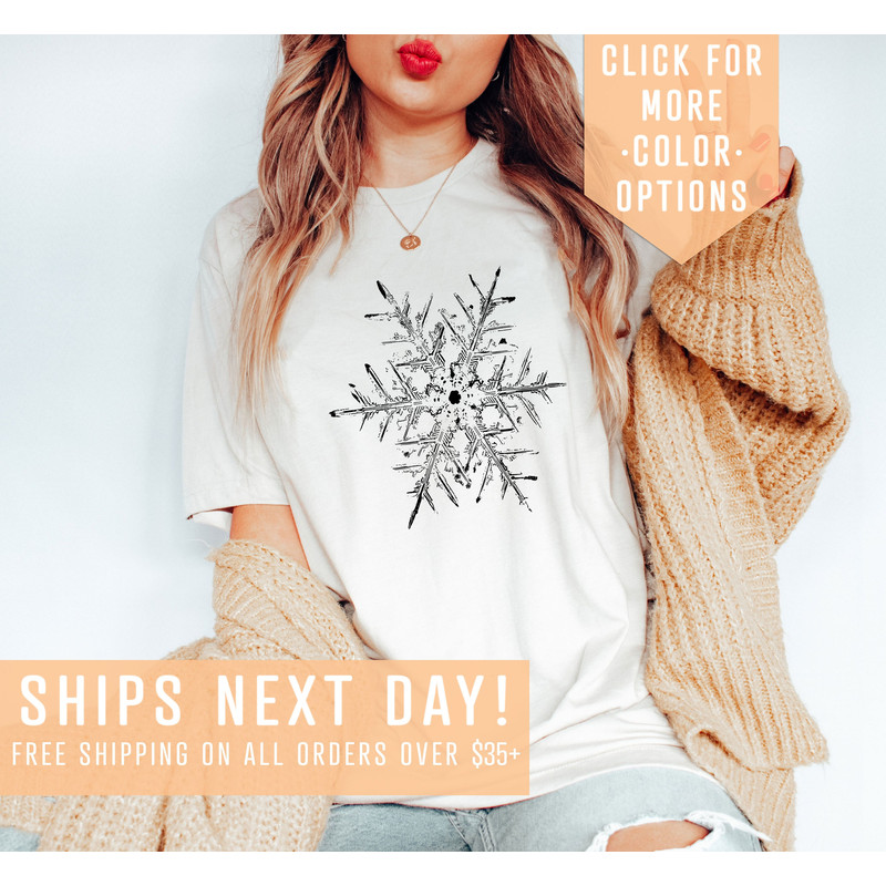 Snowflake Shirt Gift For Winter, Winter Season Shirt, Christmas Tshirt, Winter Holiday Clothing, Snowflake Sweatshirt, Funny Holiday Tshirt - 1.jpg