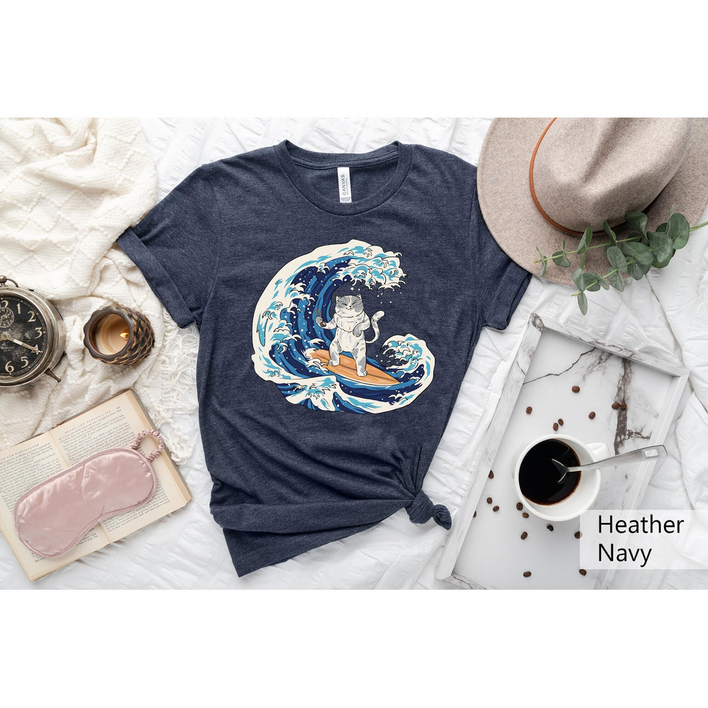 Surfer Cat Shirt, The Great Wave off Kanagawa Shirt, Great Wave Shirt, Cat Lover Shirt, Surfers Shirt, Japanese Tee,Japanese Aesthetic Shirt - 1.jpg