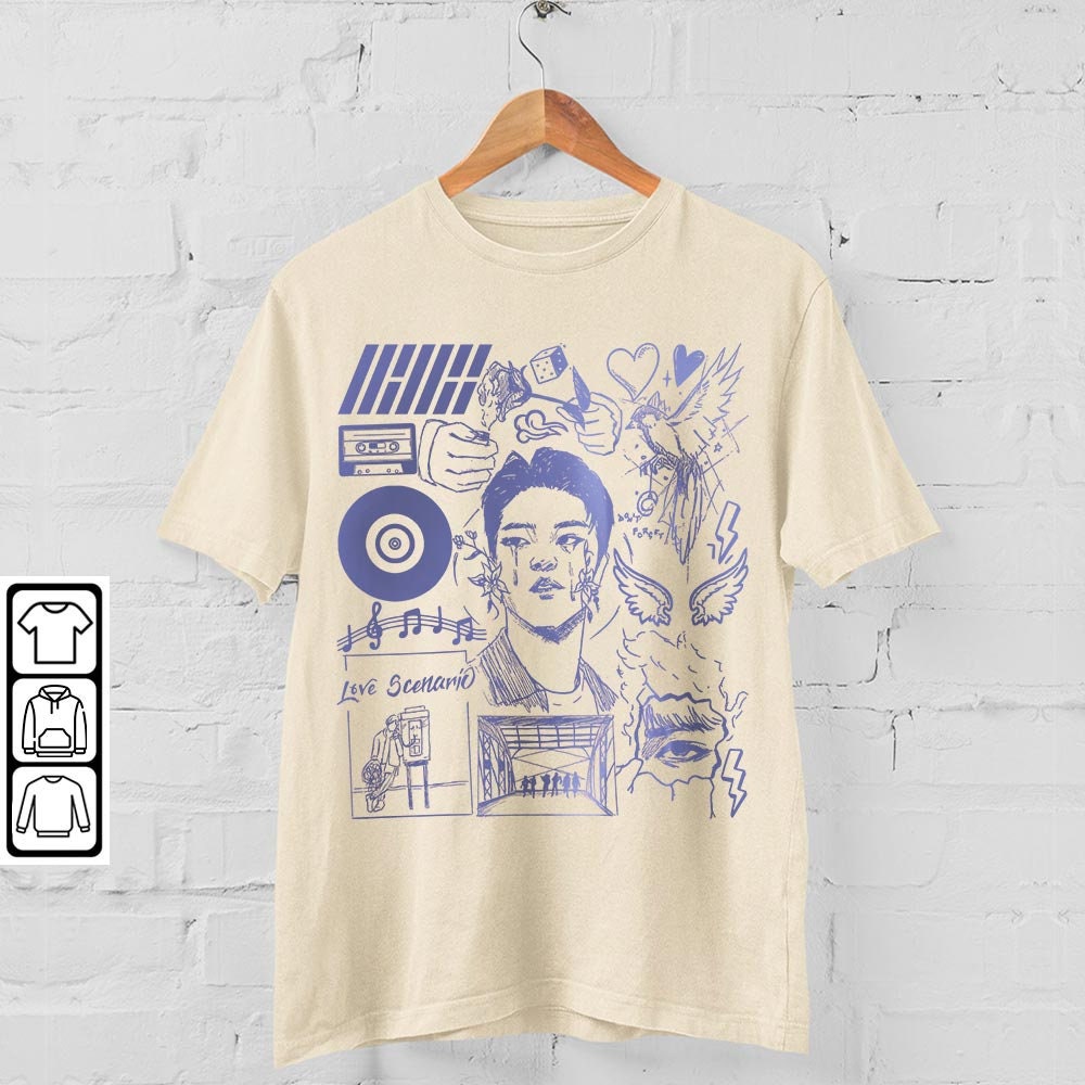 Ikon Kpop Doodle Art, Vintage Ikon Merch Tee Graphic Albums Lyric Art Sweatshirt Hoodie, Retro Ikon Tour 2023 DA2706DT V1 - 4.jpg