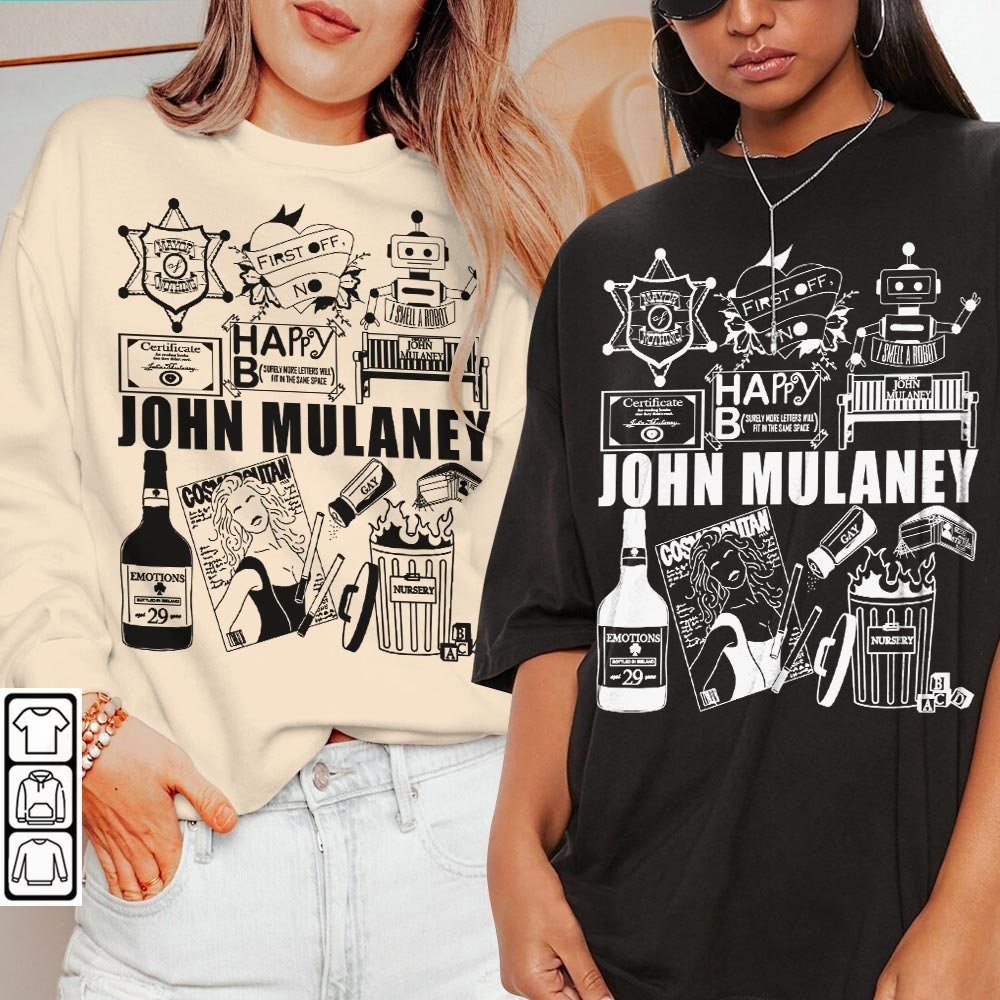 John Mulaney Doodle Art Shirt, Vintage John Mulaney Album Lyrics Art Tattoo Sweatshirt Hoodie Tour 2023 Concerts DA3005DT - 2.jpg