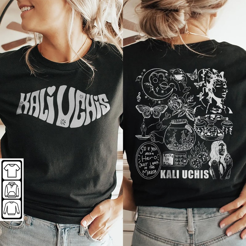 Kali Uchis Doodle Art Shirt, 2 Side Vintage Red Moon In Venus Merch Album Lyric Sweatshirt Hoodie, Retro Kali Uchis Tour 2023 DA1505DT - 2.jpg