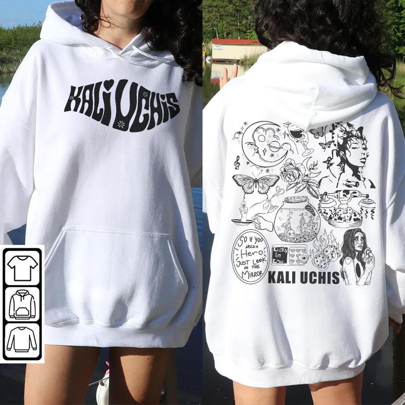 Kali Uchis Doodle Art Shirt, 2 Side Vintage Red Moon In Venus Merch Album Lyric Sweatshirt Hoodie, Retro Kali Uchis Tour 2023 DA1505DT - 3.jpg