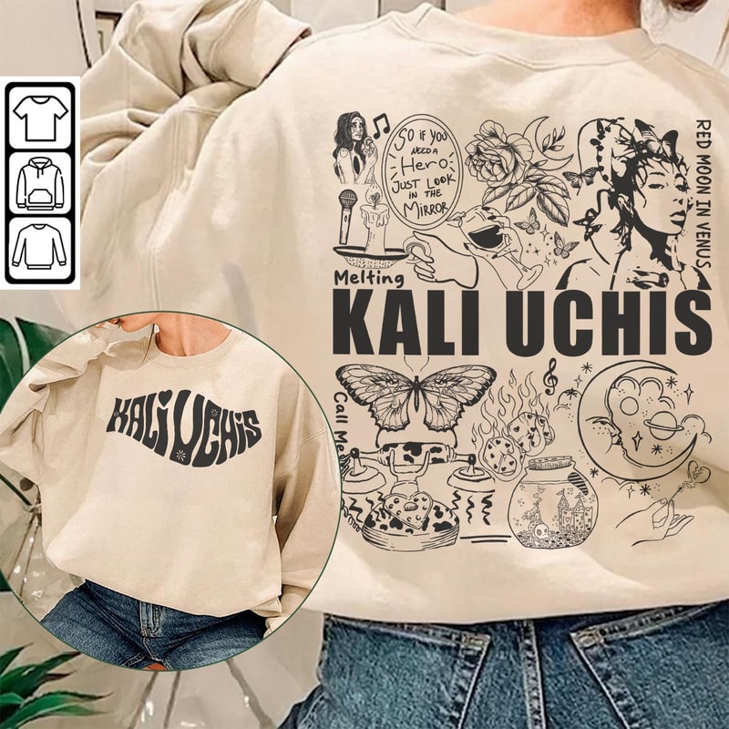 Kali Uchis Doodle Art Shirt, 2 Side Vintage Red Moon In Venus Merch Album Lyrics Sweatshirt Hoodie, Retro Kali Uchis Tour 2023 DA1505DT - 3.jpg