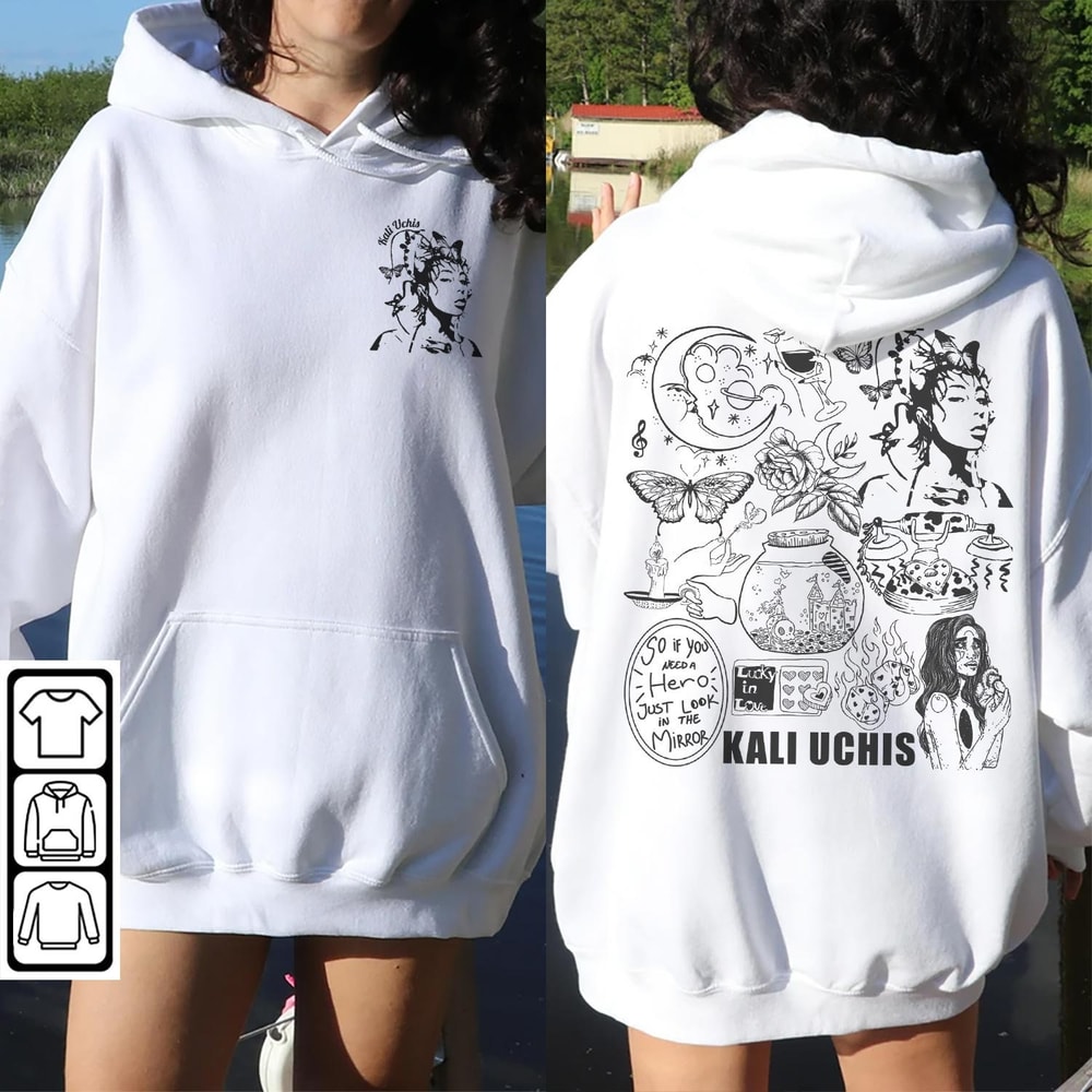 Kali Uchis Doodle Art Shirt, 2 Side Vintage Red Moon In Venus Merch Album Lyrics Sweatshirt, Retro Kali Uchis Tour 2023 Tattoo DA1505DT - 3.jpg