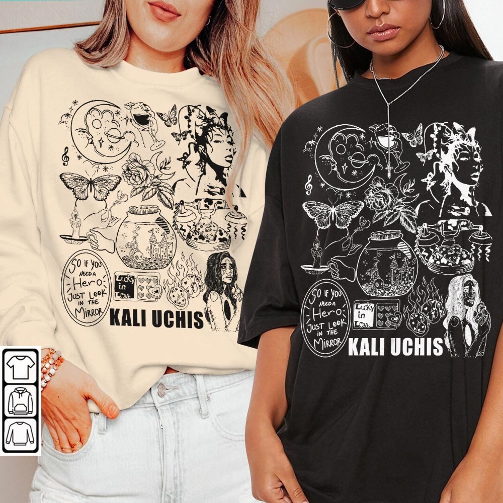 Kali Uchis Doodle Art Shirt, Vintage Red Moon In Venus Merch Album Lyrics Sweatshirt Hoodie, Retro Kali Uchis Tour 2023 Tattoo DA2704DT - 2.jpg