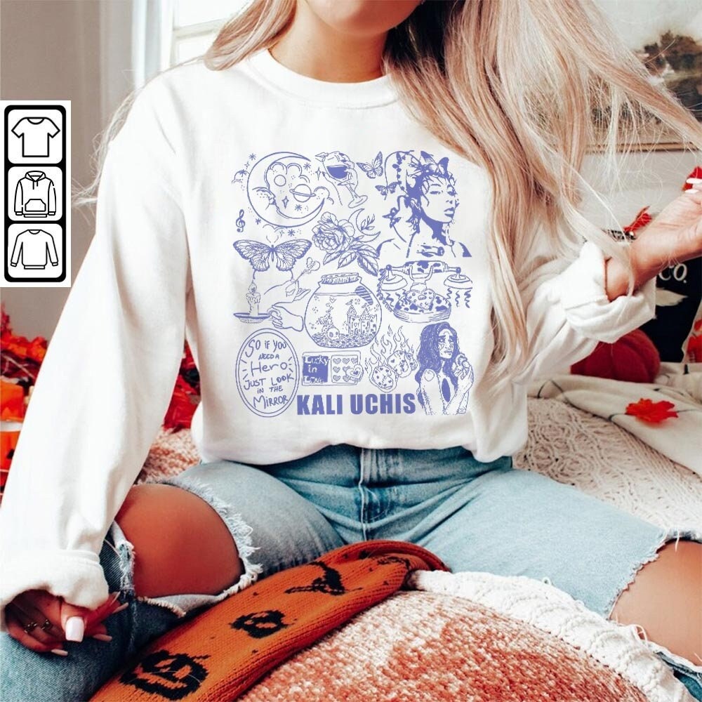 Kali Uchis Doodle Art Shirt, Vintage Red Moon In Venus Merch Album Lyrics Sweatshirt Hoodie, Retro Kali Uchis Tour 2023 Tattoo DA1205DT - 5.jpg
