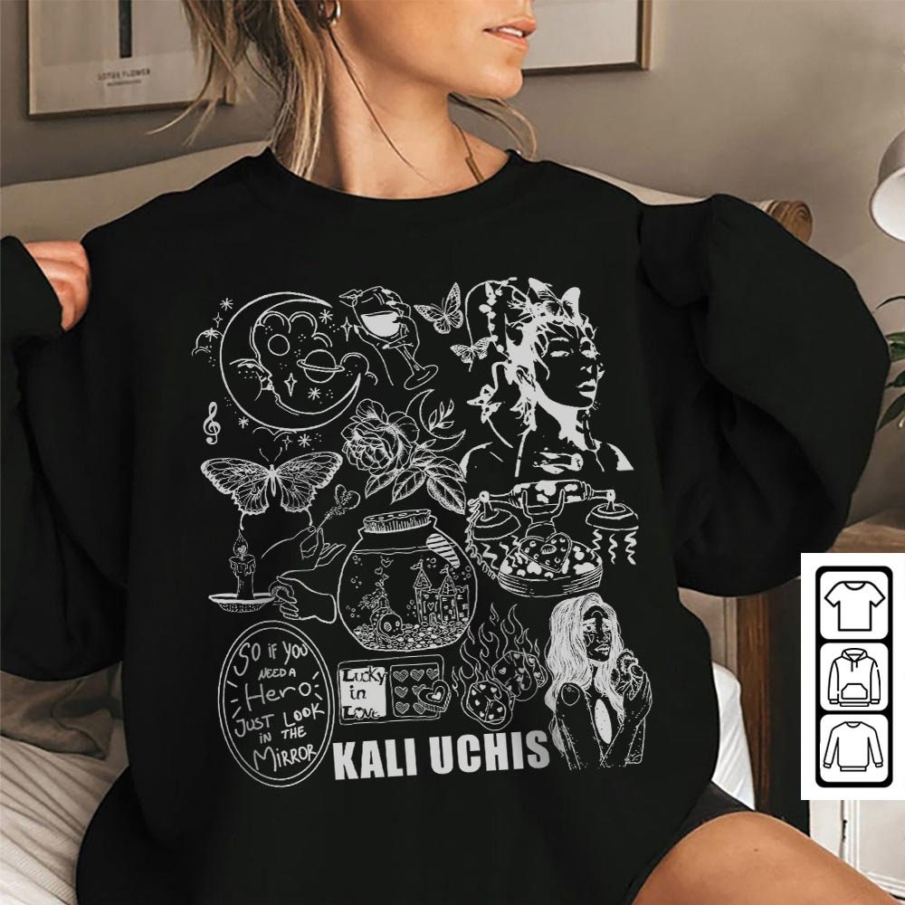 Kali Uchis Doodle Art Shirt, Vintage Red Moon In Venus Merch Album Lyrics Sweatshirt Hoodie, Retro Kali Uchis Tour 2023 Tattoo DA2704DT - 5.jpg