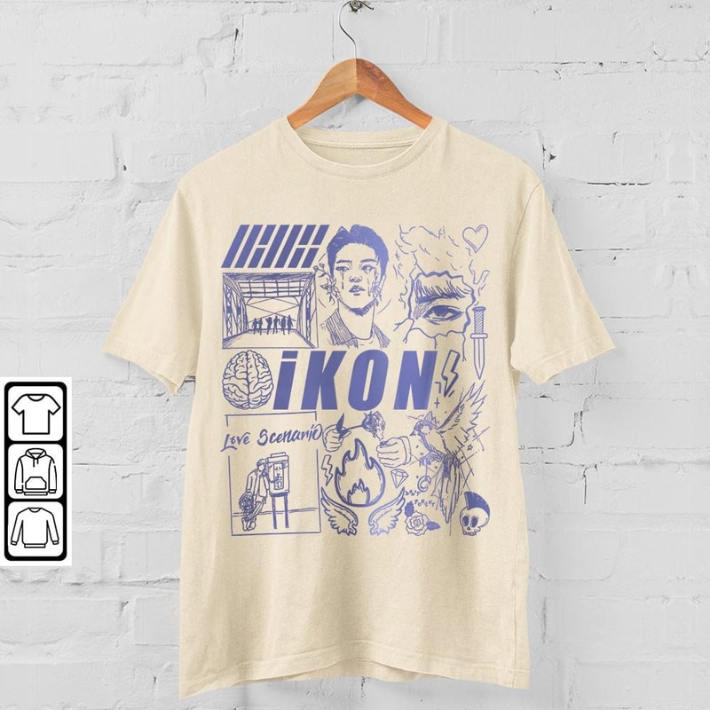 Ikon Kpop Doodle Art, Vintage Ikon Merch Tee Graphic Album Lyric Art Sweatshirt Hoodie, Retro Ikon Tour 2023 DA2706DT V1 - 4.jpg