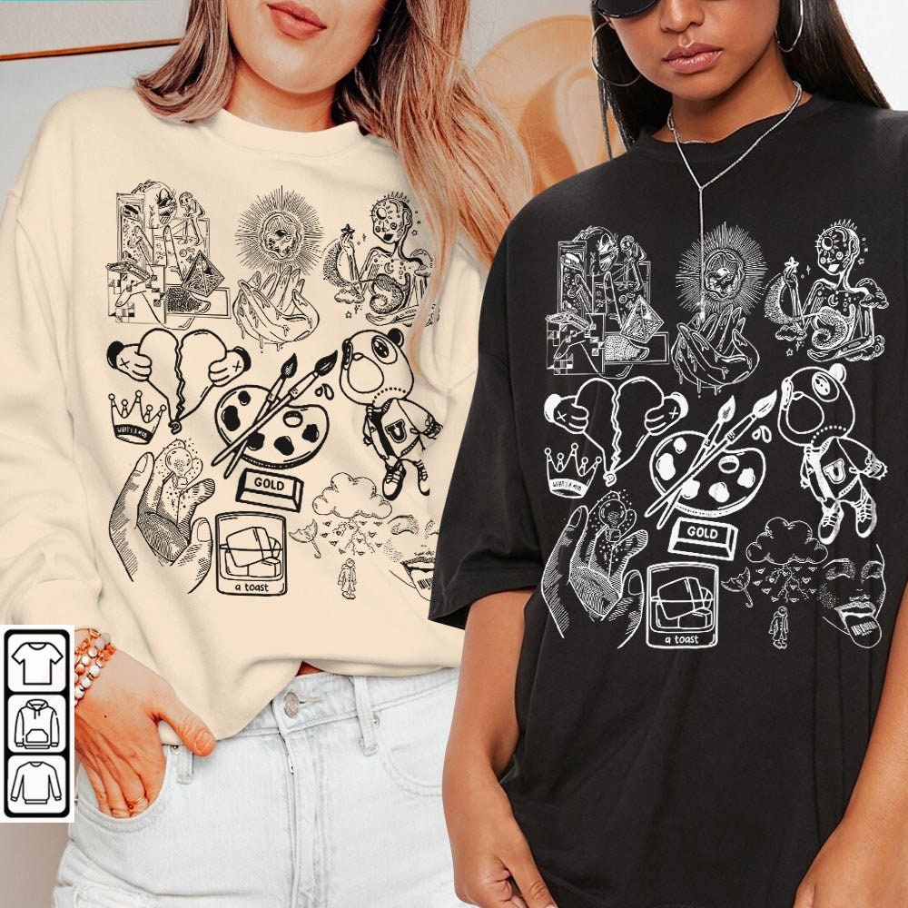 Kanye West Doodle Art Shirt, Vintage Merch Jesus Is King Lyrics Song Sweatshirt Hoodie, Kanye West Yeezy Rap DA2604DT - 2.jpg