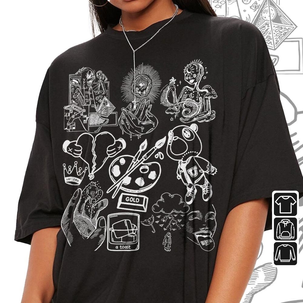 Kanye West Doodle Art Shirt, Vintage Merch Jesus Is King Lyrics Song Sweatshirt Hoodie, Kanye West Yeezy Rap DA2604DT - 3.jpg