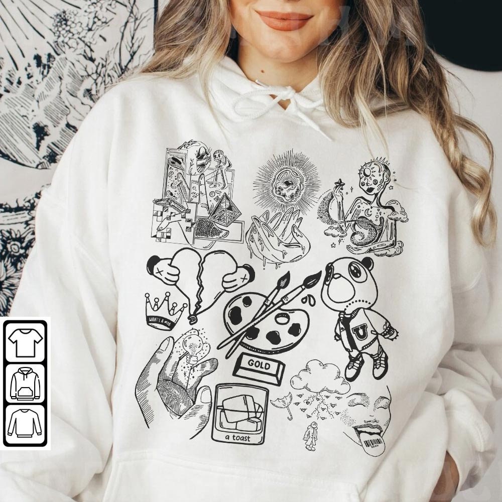 Kanye West Doodle Art Shirt, Vintage Merch Jesus Is King Lyrics Song Sweatshirt Hoodie, Kanye West Yeezy Rap DA2604DT - 4.jpg