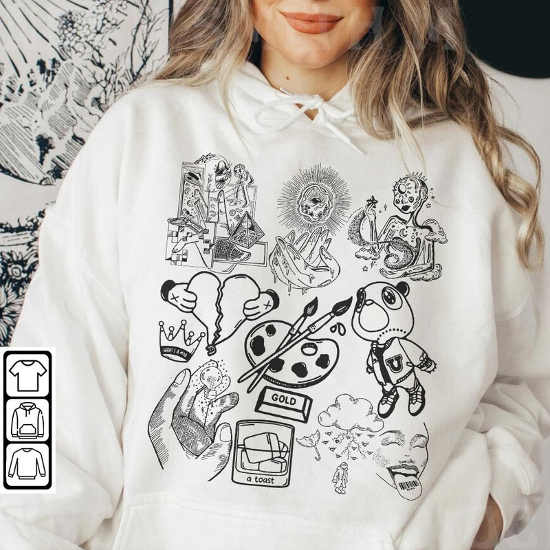 Kanye West Doodle Art Shirt, Vintage Merch Jesus Is King Lyrics Song Sweatshirt Hoodie, Kanye West Yeezy Rap DA2604DT - 4.jpg