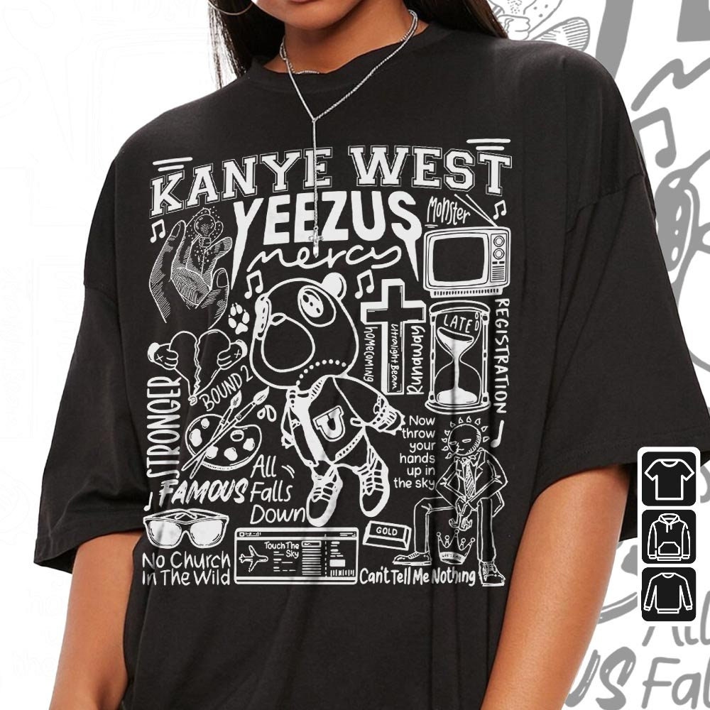 Kanye West Doodle Art Shirt, Vintage Merch Jesus Is King Lyrics Song Sweatshirt Hoodie, Retro Kanye West Yeezy Rap DA2604DT - 1.jpg