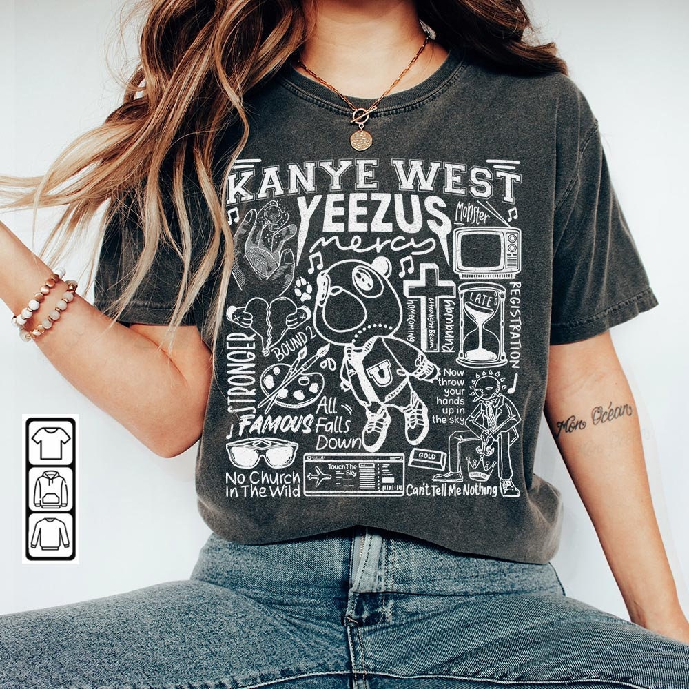 Kanye West Doodle Art Shirt, Vintage Merch Jesus Is King Lyrics Song Sweatshirt Hoodie, Retro Kanye West Yeezy Rap DA2604DT - 3.jpg