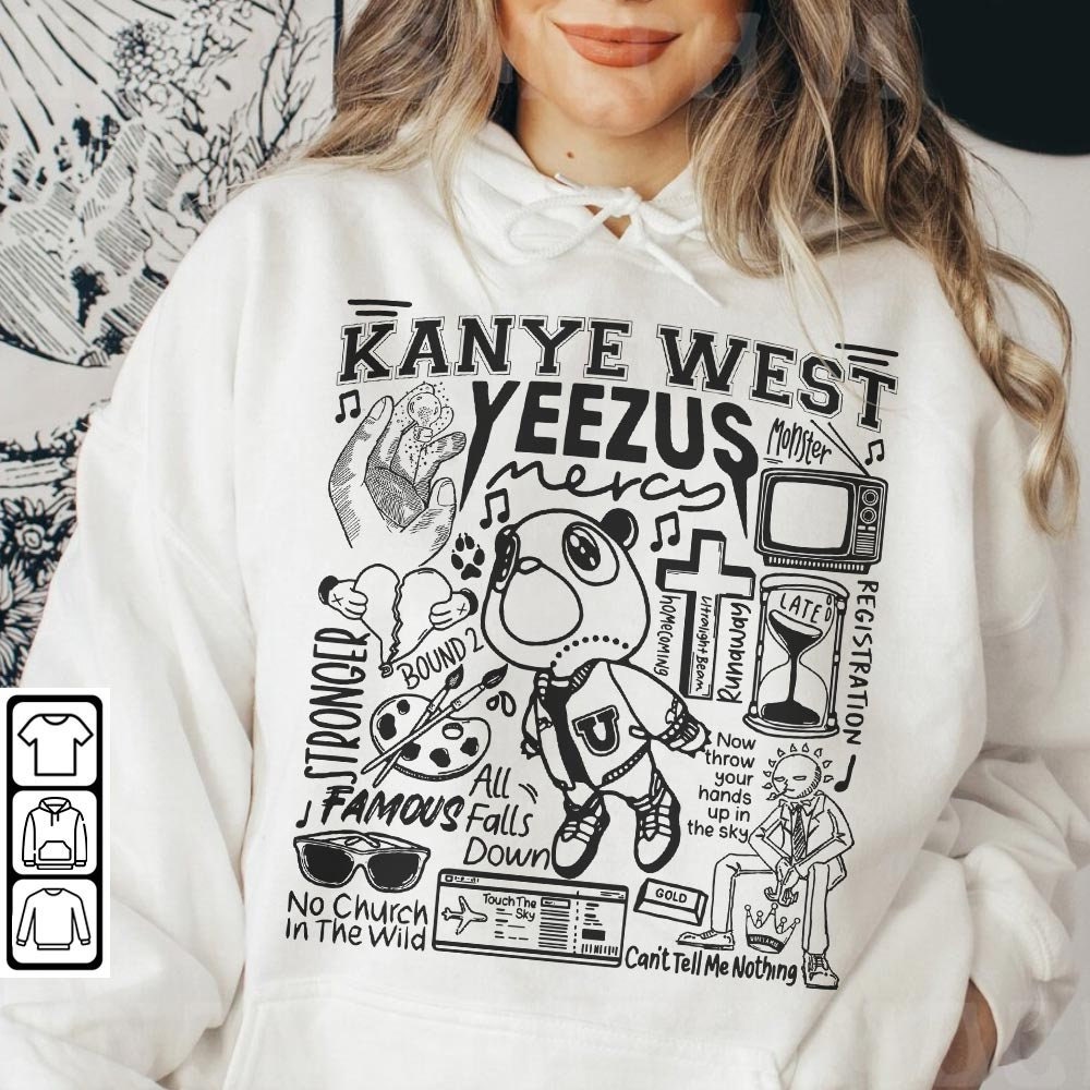 Kanye West Doodle Art Shirt, Vintage Merch Jesus Is King Lyrics Song Sweatshirt Hoodie, Retro Kanye West Yeezy Rap DA2604DT - 4.jpg