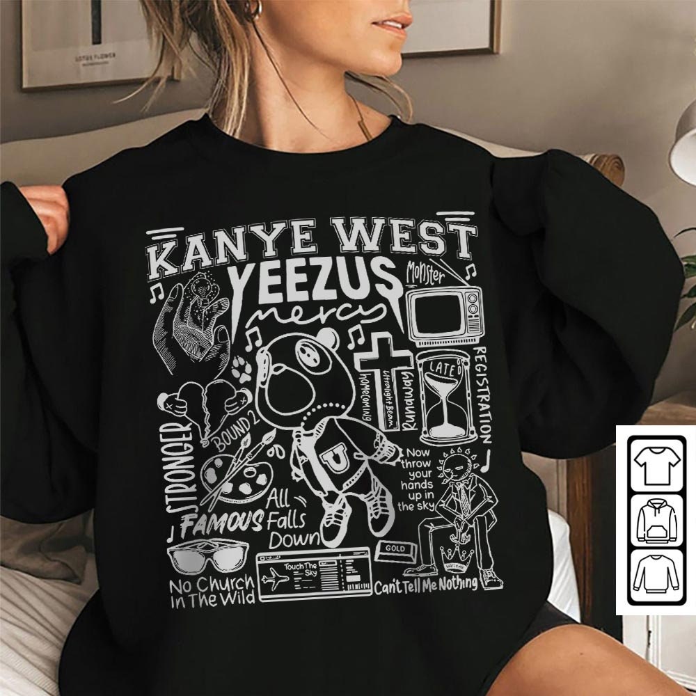 Kanye West Doodle Art Shirt, Vintage Merch Jesus Is King Lyrics Song Sweatshirt Hoodie, Retro Kanye West Yeezy Rap DA2604DT - 5.jpg