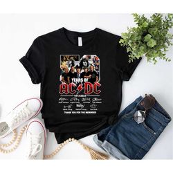 50 years ac/dc 1973-2023 shirt, rock band tour 2023 shirt, signature acdc anniversary shirt for fan lovers, retro rock b
