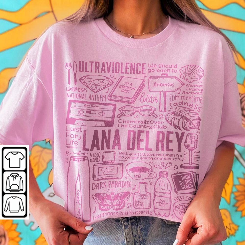 Lana Del Rey Doodle Art Shirt 1, Lana Del Rey Album, Lana Del Rey Band Shirt, Lana Del Rey Music Tattoos Tour 2023 V4 L3004DA - 1.jpg