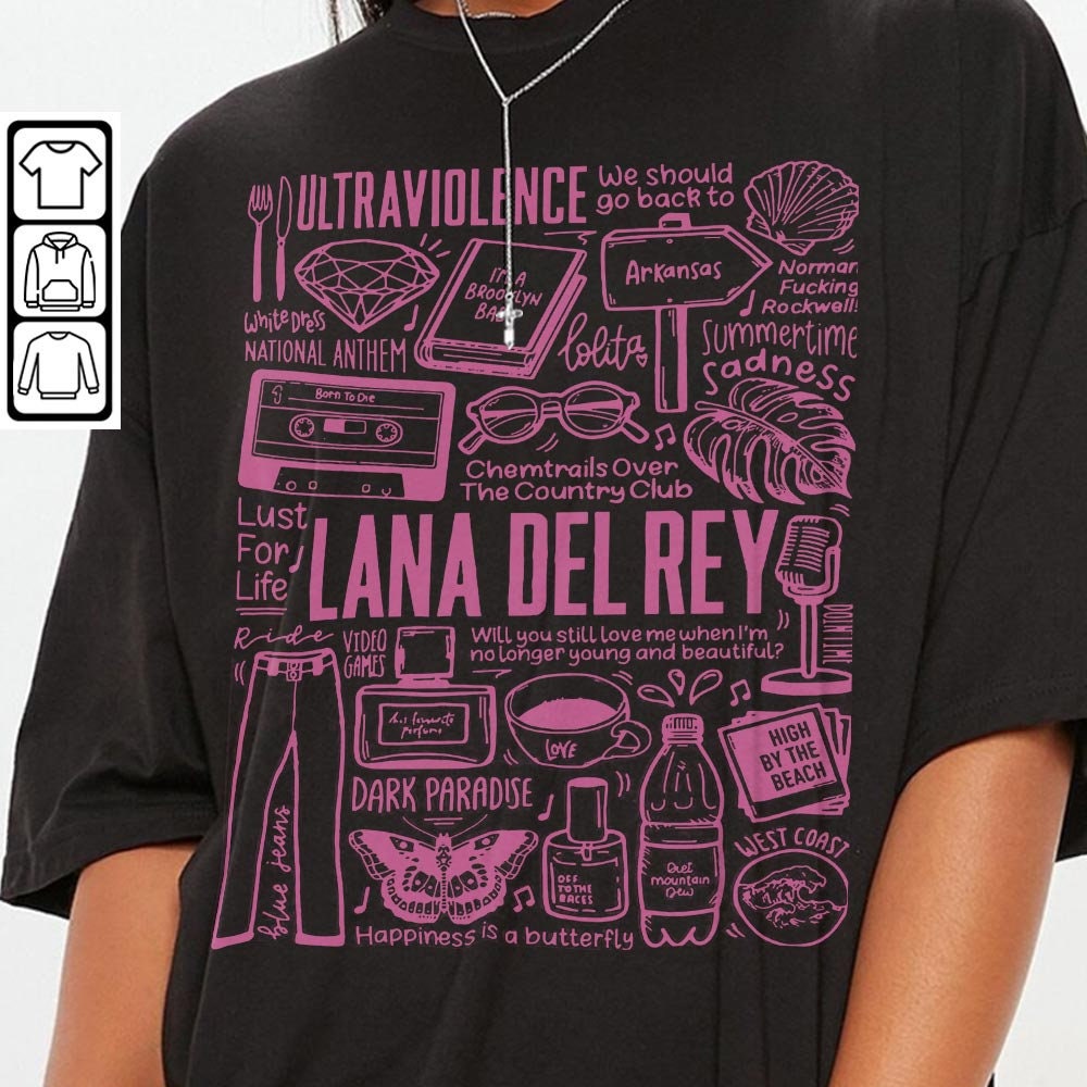 Lana Del Rey Doodle Art Shirt 1, Lana Del Rey Album, Lana Del Rey Band Shirt, Lana Del Rey Music Tattoos Tour 2023 V4 L3004DA - 3.jpg