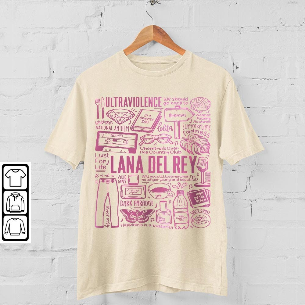 Lana Del Rey Doodle Art Shirt 1, Lana Del Rey Album, Lana Del Rey Band Shirt, Lana Del Rey Music Tattoos Tour 2023 V4 L3004DA - 4.jpg