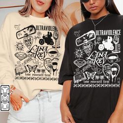 lana del rey doodle art shirt, vintage lana del rey merch lyric sweatshirt hoodie, retro lana del rey tattoo tour da1805