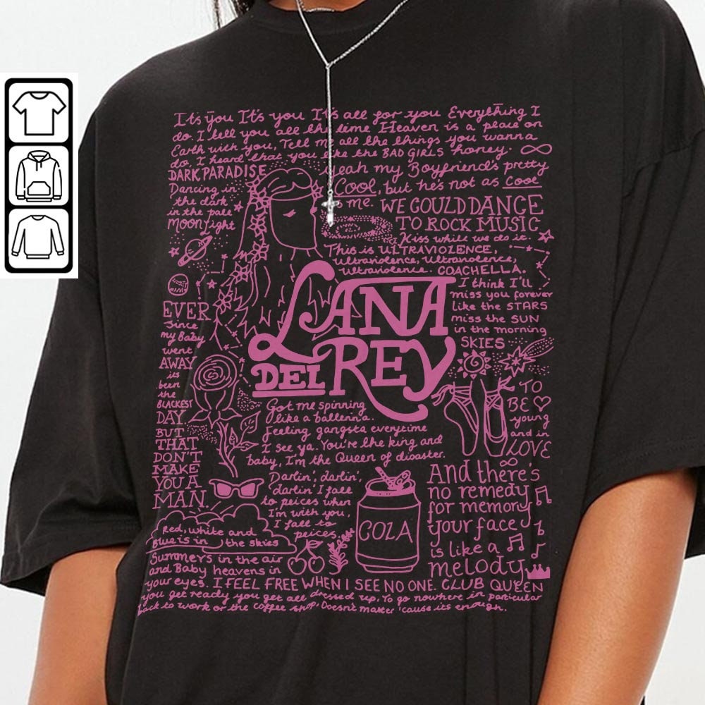 Lana Del Rey Doodle Art Shirt, Lana Del Rey Album, Lana Del Rey Band Shirt, Lana Del Rey Music Tattoos Tour 2023 V7 L3004DA - 3.jpg