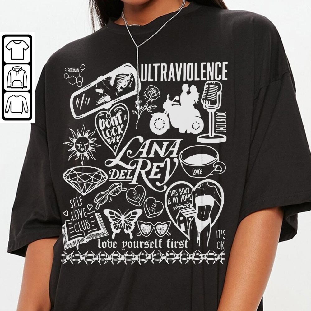 Lana Del Rey Doodle Art Shirt, Vintage Lana Del Rey Merch Lyric Sweatshirt Hoodie, Retro Lana Del Rey Tattoo Tour DA1805DT - 3.jpg