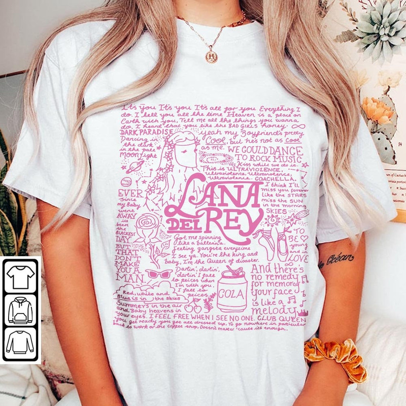 Lana Del Rey Doodle Art Shirt, Lana Del Rey Album, Lana Del Rey Band Shirt, Lana Del Rey Music Tattoos Tour 2023 V7 L3004DA - 5.jpg
