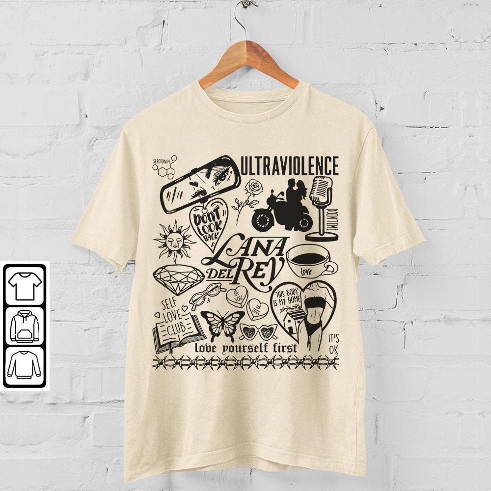 Lana Del Rey Doodle Art Shirt, Vintage Lana Del Rey Merch Lyric Sweatshirt Hoodie, Retro Lana Del Rey Tattoo Tour DA1805DT - 4.jpg