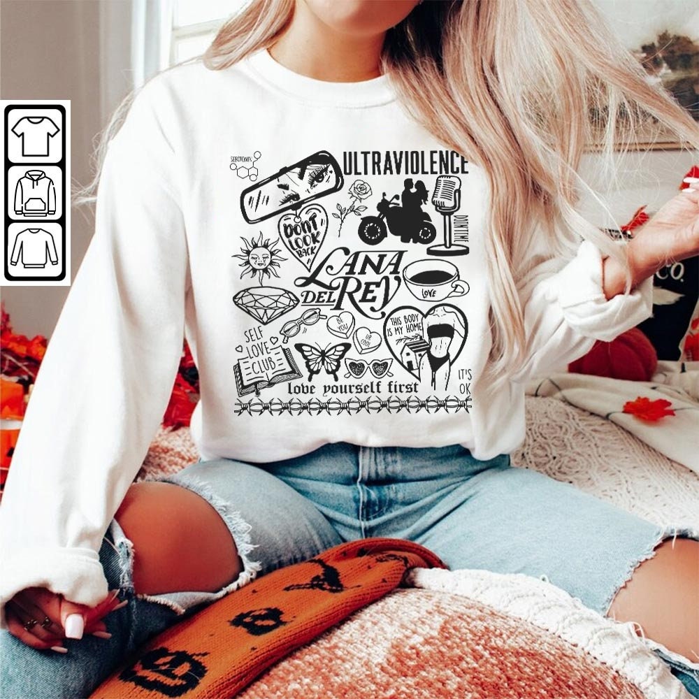 Lana Del Rey Doodle Art Shirt, Vintage Lana Del Rey Merch Lyric Sweatshirt Hoodie, Retro Lana Del Rey Tattoo Tour DA1805DT - 5.jpg