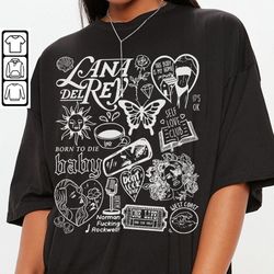 lana del rey doodle art shirt, vintage lana del rey merch lyrics sweatshirt hoodie, retro lana del rey tattoo tour art d