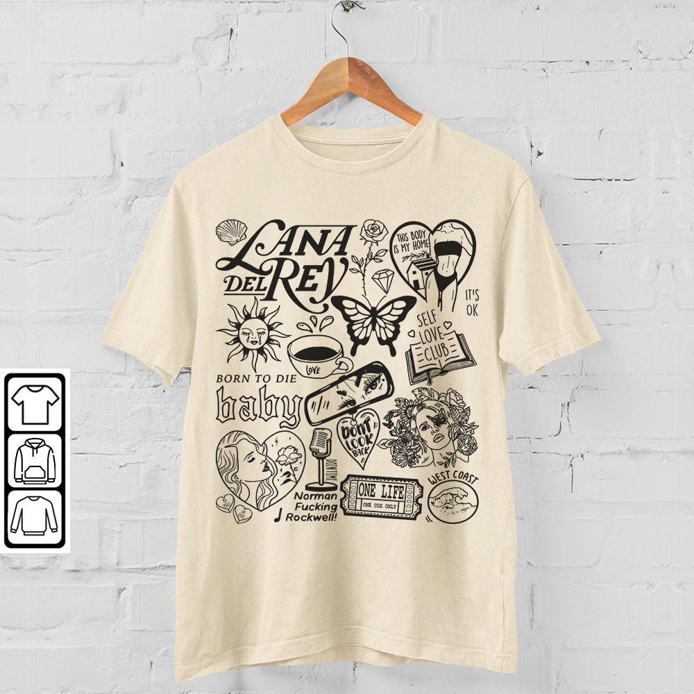 Lana Del Rey Doodle Art Shirt, Vintage Lana Del Rey Merch Lyrics Sweatshirt Hoodie, Retro Lana Del Rey Tattoo Tour Art DA1805DT - 4.jpg