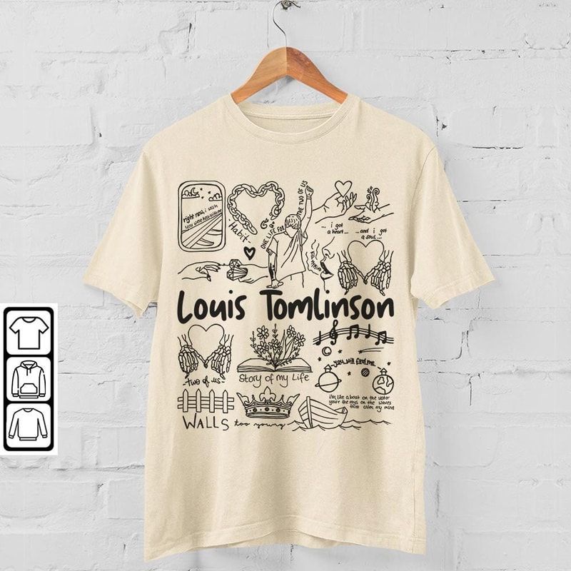 Louis Tomlinson Doodle Art Shirt, Vintage Louis Tomlinson Walls Album Lyric Art Tattoo Sweatshirt Hoodie Louis Tomlinson Tour 2023 DA2405DT - 4.jpg
