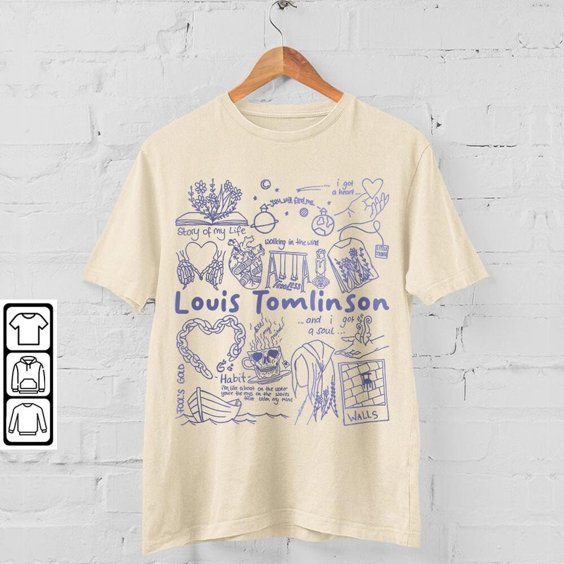 Louis Tomlinson Doodle Art Shirt, Vintage Louis Tomlinson Walls Album Lyric Art Tattoo Sweatshirt Hoodie Louis Tomlinson Tour V1 DA2405DT - 4.jpg