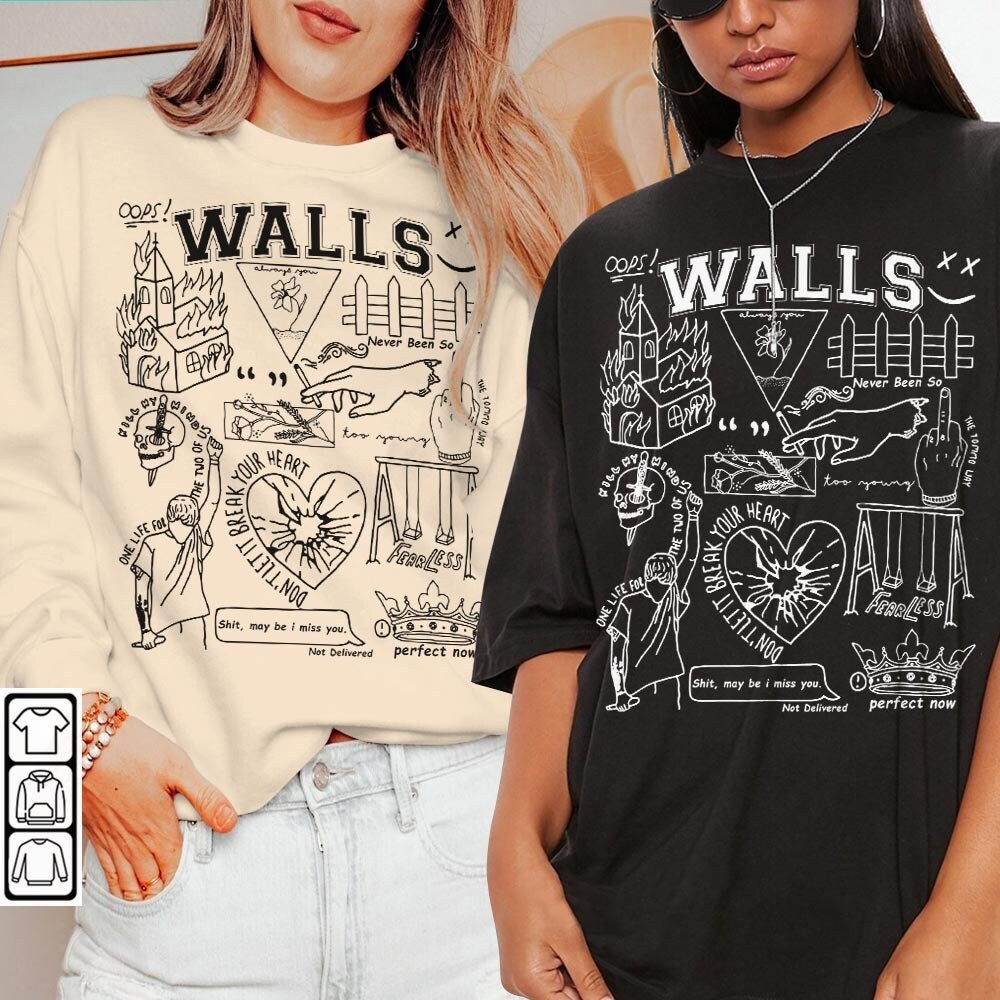 Louis Tomlinson Doodle Art Shirt, Vintage Louis Tomlinson Walls Album Lyrics Tattoo Sweatshirt Hoodie Louis Tomlinson Tour DA2405DT - 2.jpg