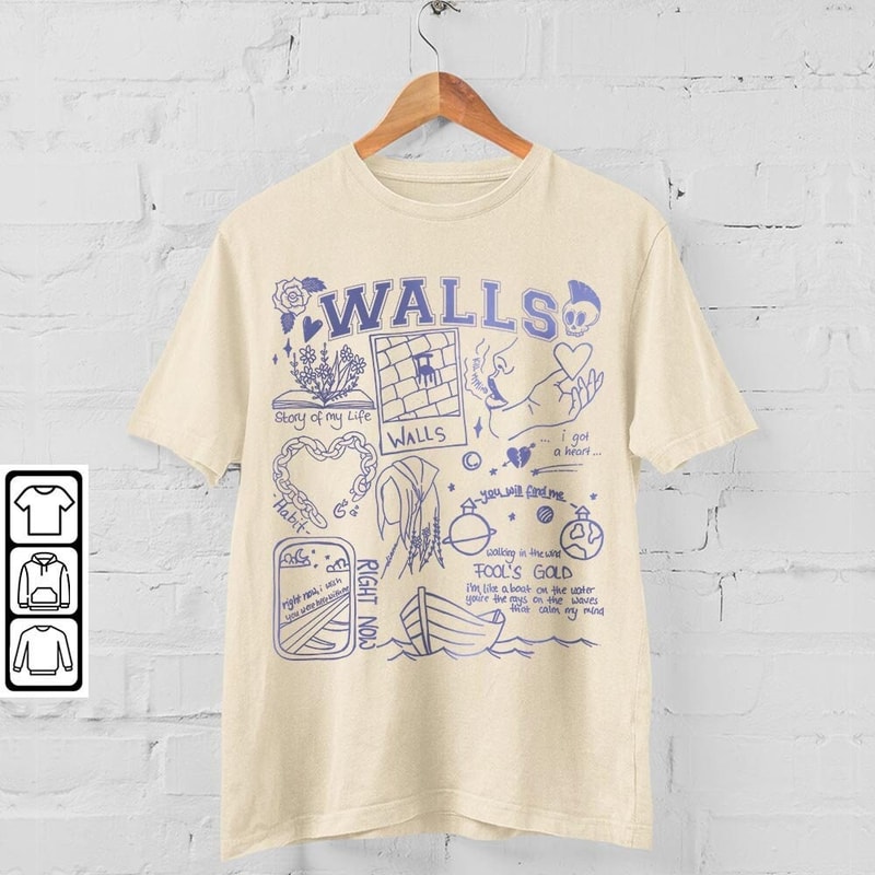 Louis Tomlinson Doodle Art Shirt, Vintage Louis Tomlinson Walls Album Lyric Tattoo Sweatshirt Hoodie Louis Tomlinson Tour V1 DA2405DT - 4.jpg