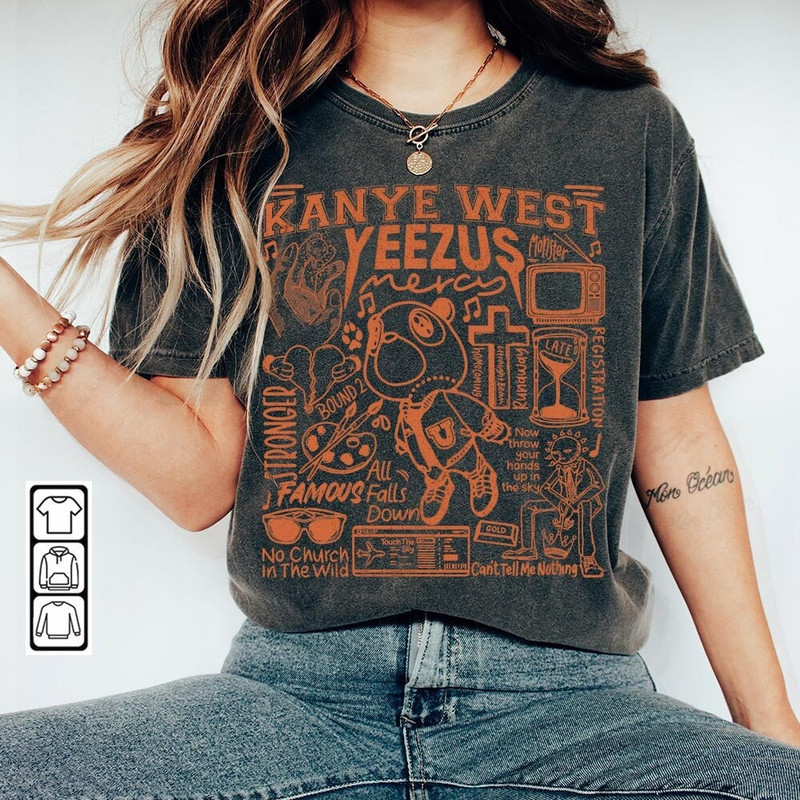 Kanye West Doodle Art Shirt, Vintage Merch Jesus Is King Lyrics Song Sweatshirt Hoodie, Retro Kanye West Tour Yeezy Rap DA1205DT - 2.jpg