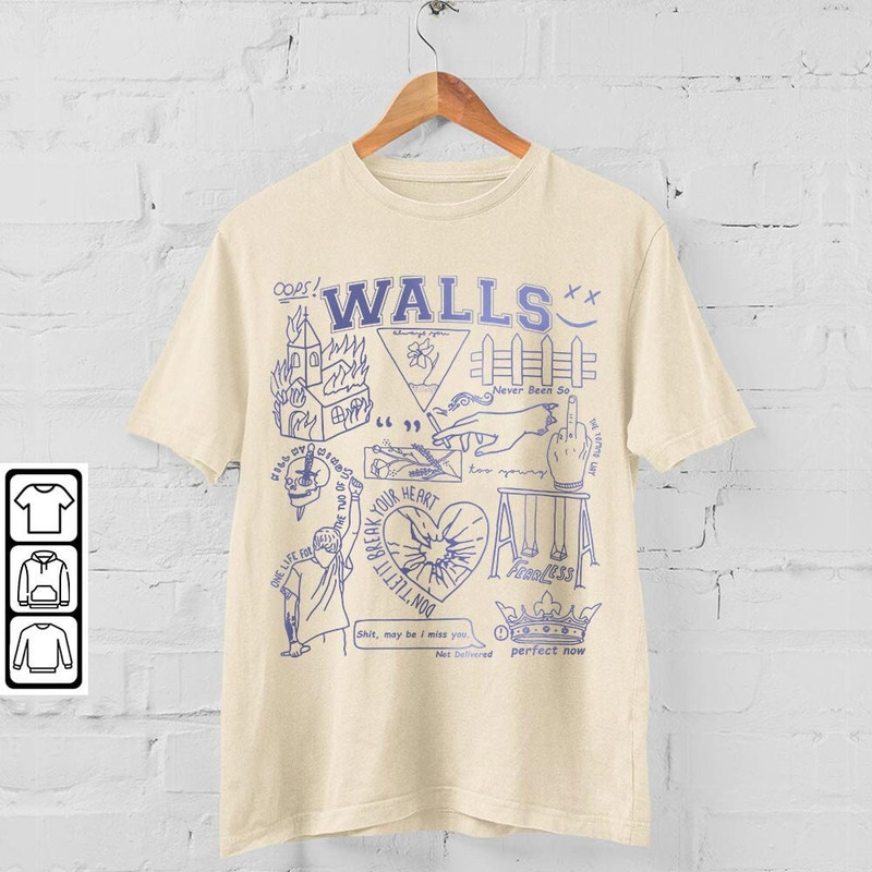 Louis Tomlinson Doodle Art Shirt, Vintage Louis Tomlinson Walls Album Lyrics Tattoo Sweatshirt Hoodie Louis Tomlinson Tour V1 DA2405DT - 4.jpg