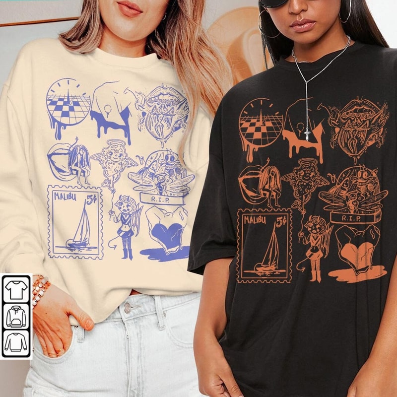 Miley Cyrus Doodle Art Shirt, Vintage Miley Cyrus Merch Lyrics Album Art Sweatshirt Hoodie Miley Cyrus Tour 2023 V1 DA0906DT - 1.jpg
